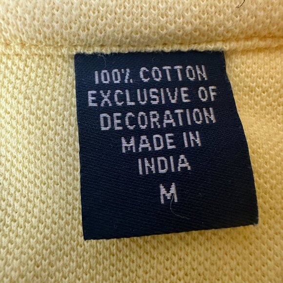 Izod Mens Polo Shirt Medium Yellow & Multicolor 100% Cotton Made In India - Picture 4 of 5